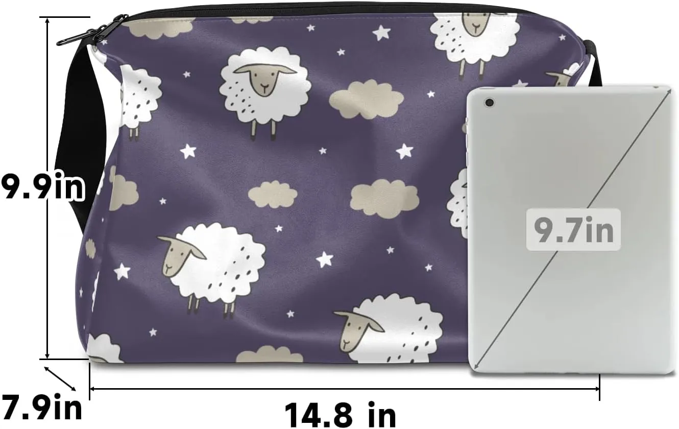 Animal Sheep Pattern Small Gym Bag for Men Women Workout Sport Duffle Bag Waterproof Weekender Overnight Bag Lightweight Carry on Tote Bag Crossbody Shoulder Travel Bag for Swim Yoge Dance