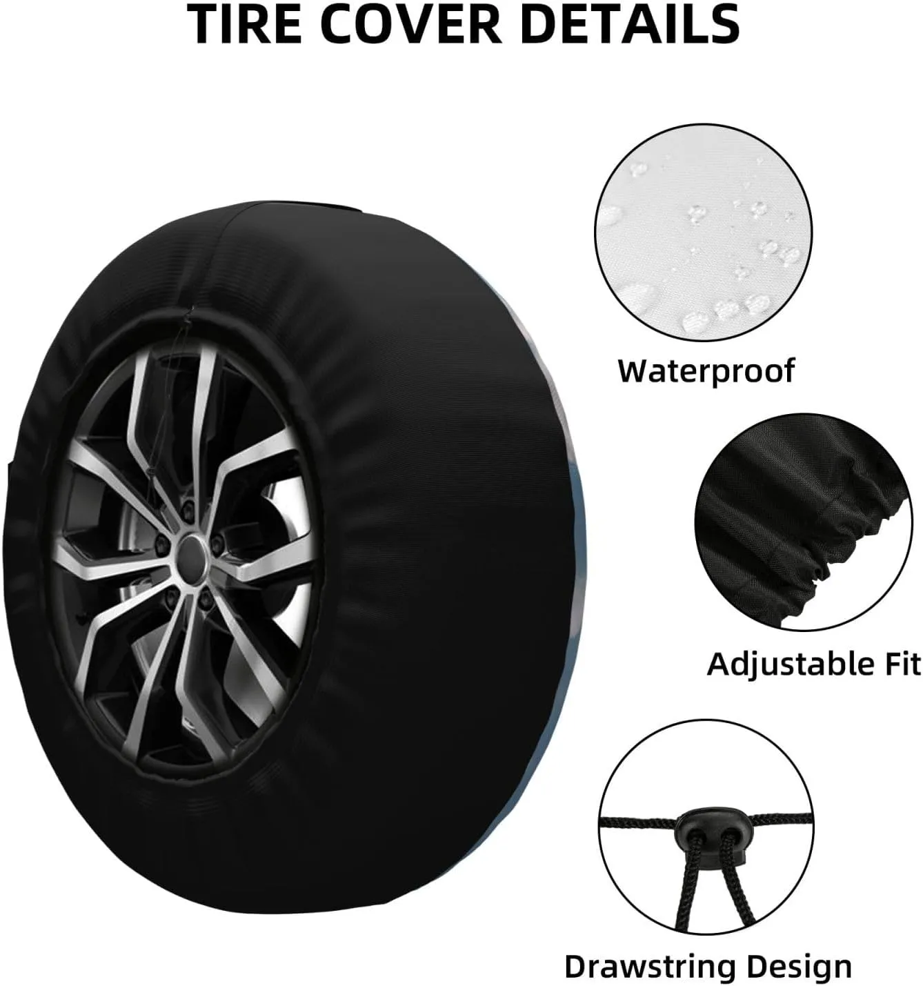 Animal Tire Cover Outdoor Waterproof Snow Sun Rain Wheel Cover Portable Wheel Bags Camper Spare Tire Cover Universal Car Tire Protectors for Trailer RV SUV
