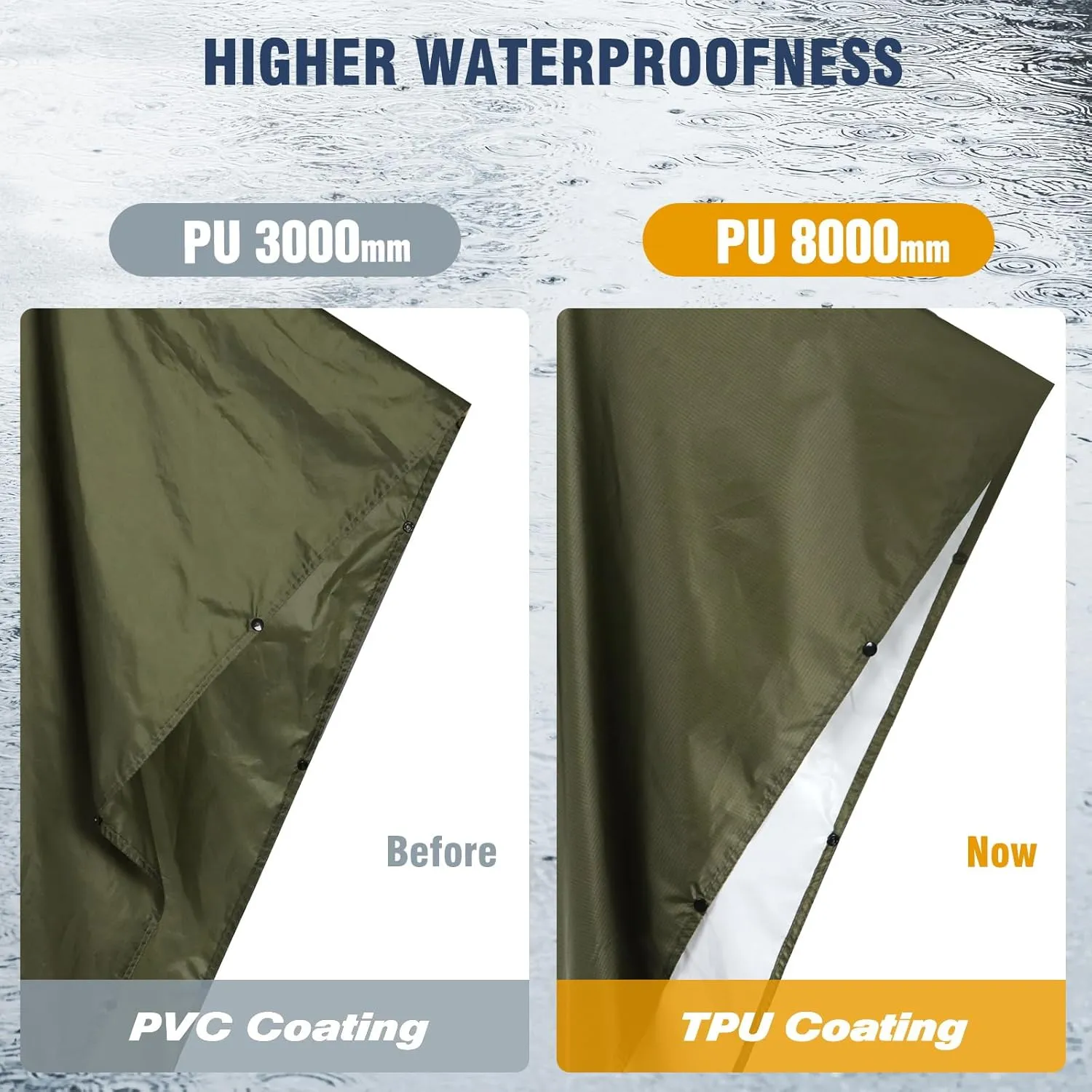 ANYOO Hooded Rain Poncho for Adults Waterproof Lightweight Rain Coat for Men Women Reusable Rain Jacket for Emergency Outdoor