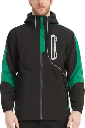 Arasiyama Men's Lightweight Waterproof Rain Jacket Windproof Raincoat with Hood Outdoor Ventures