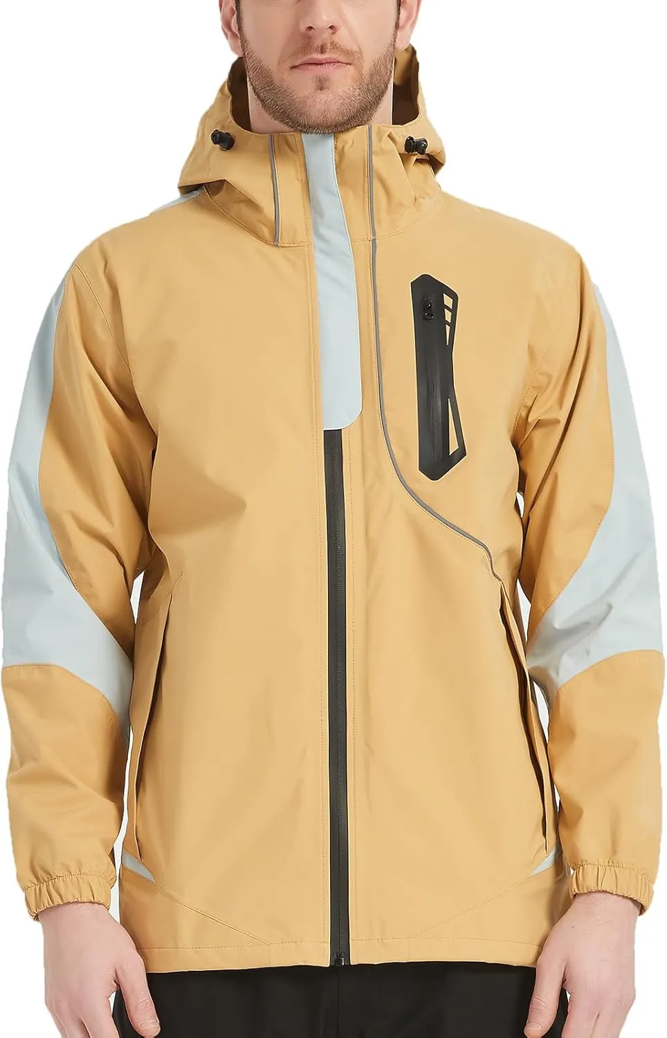 Arasiyama Men's Lightweight Waterproof Rain Jacket Windproof Raincoat with Hood Outdoor Ventures