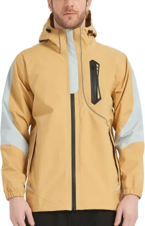 Arasiyama Men's Lightweight Waterproof Rain Jacket Windproof Raincoat with Hood Outdoor Ventures