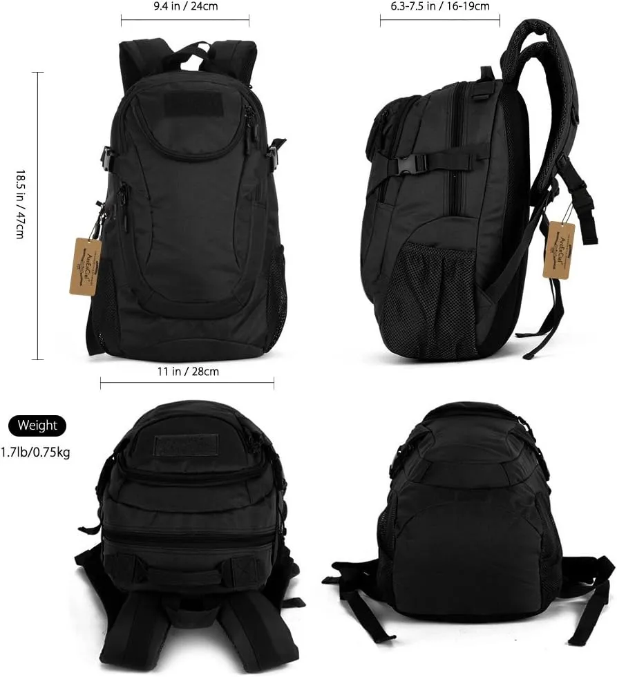 ArcEnCiel Motorcycle Backpack Tactical Military Bag for Outdoor Hiking Camping Trekking - Rain Cover Patch Included
