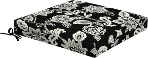 Arden Foam Outdoor Dining Seat Cushion, 19 x 19, Made with ProFoam, Rain-Proof, Fade Resistant, Ashland Black Jacobean