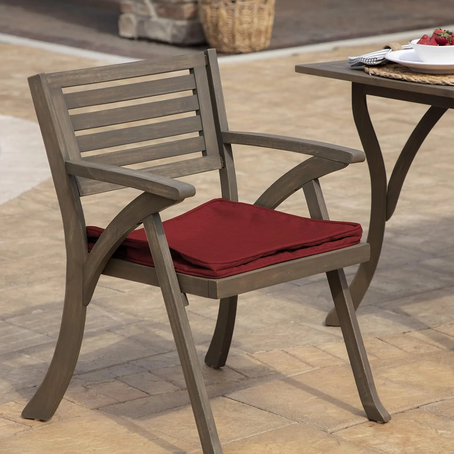 Arden ProFoam Essentials Outdoor Dining Seat Cushion Cover, 20 x 20, Patio Cushion, Rain-Proof, Fade Resistant, Ruby Red Leala