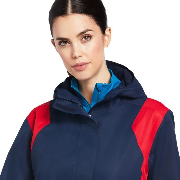 Ariat Team Blue, Red and White Spectator Waterproof Womens Jacket 10039216