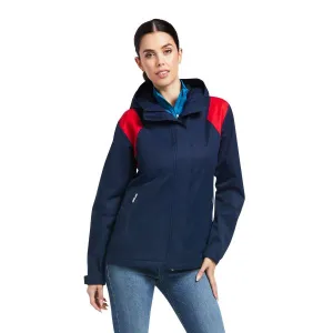 Ariat Team Blue, Red and White Spectator Waterproof Womens Jacket 10039216