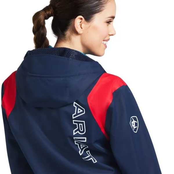 Ariat Team Blue, Red and White Spectator Waterproof Womens Jacket 10039216