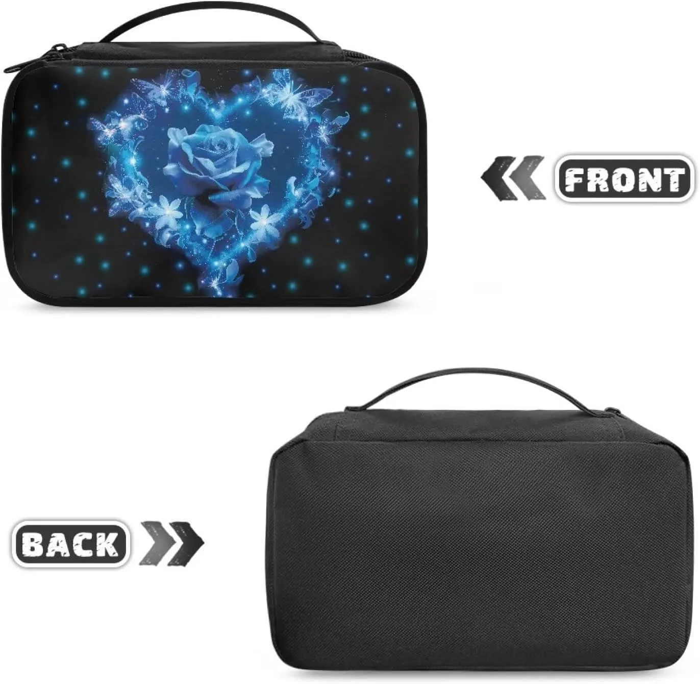 Art Rose Makeup Bag for Teen Girls Large Opening Design Makeup Bag Cosmetic Organizer Storage Case Makeup Organizer Bag for Travel with Makeup Brushes Compartments