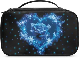 Art Rose Makeup Bag for Teen Girls Large Opening Design Makeup Bag Cosmetic Organizer Storage Case Makeup Organizer Bag for Travel with Makeup Brushes Compartments