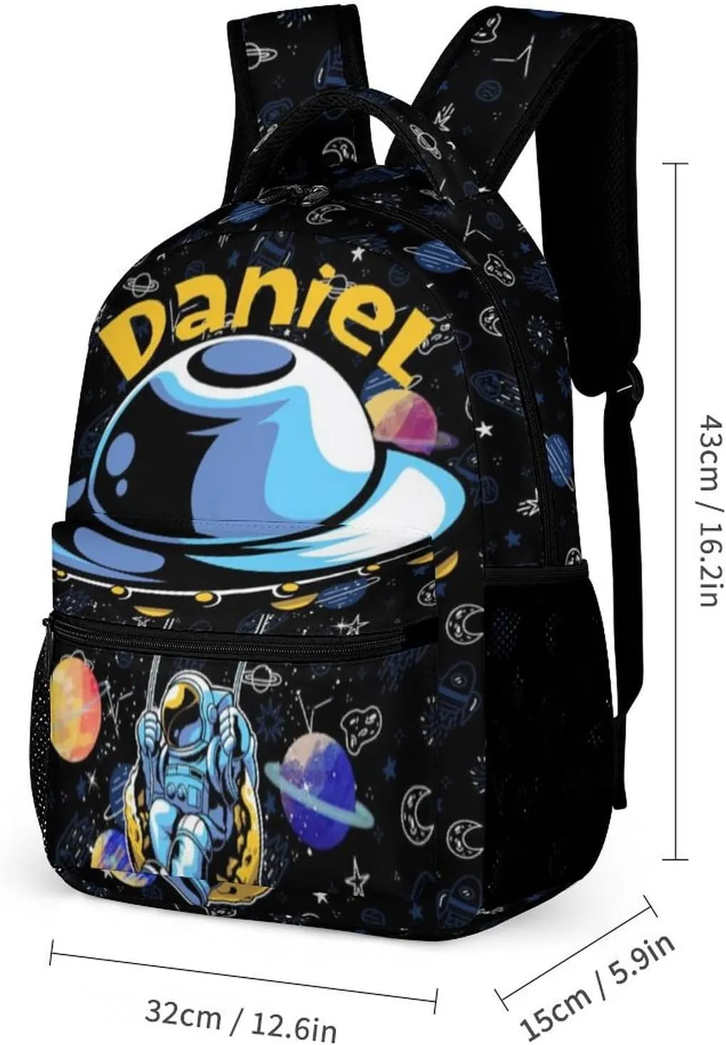 Artsadd Personalized Backpack for Boys Kids Lunch Bag Box Sets Custom Name School Bag for Preschool Kindergarten Elementary Back to School Gift for Son
