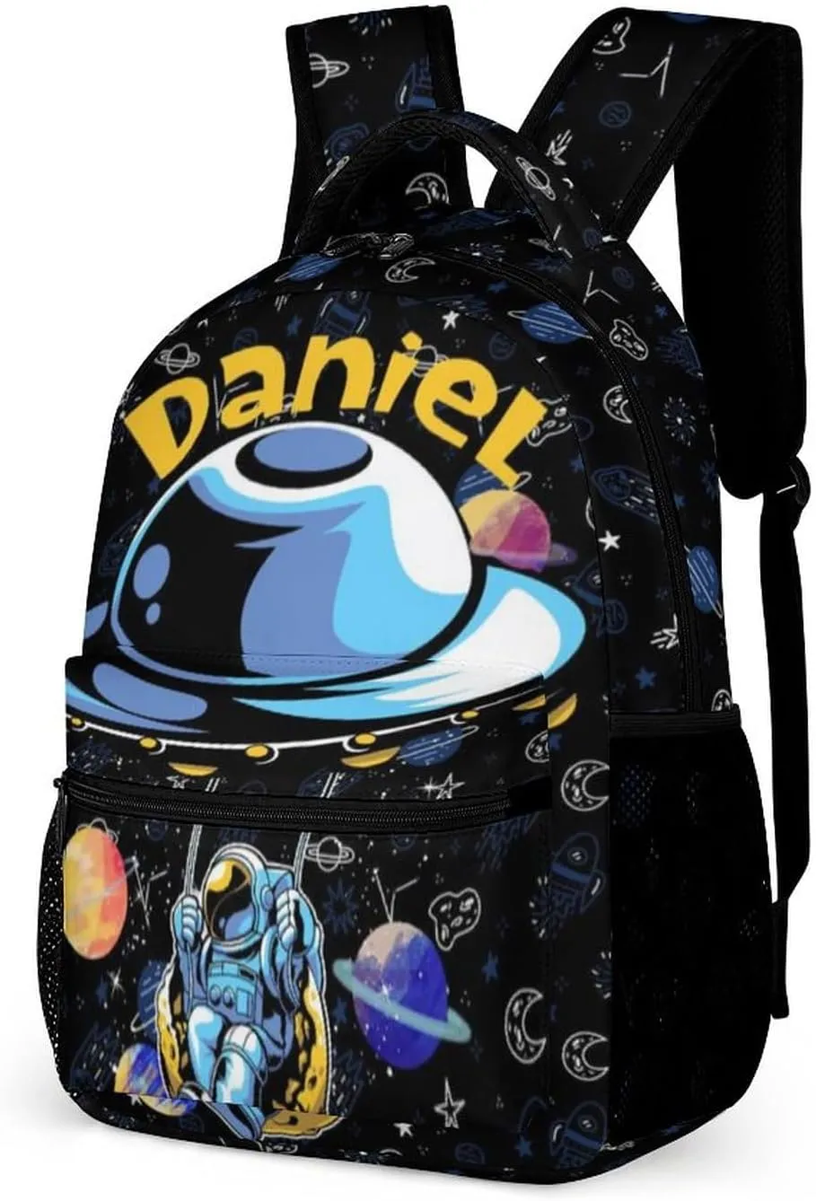 Artsadd Personalized Backpack for Boys Kids Lunch Bag Box Sets Custom Name School Bag for Preschool Kindergarten Elementary Back to School Gift for Son