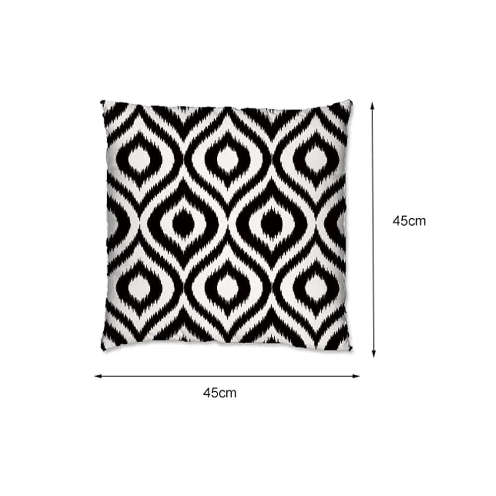 Ashcraft 4 Piece Waterproof Outdoor Scatter Cushions in Black Pattern