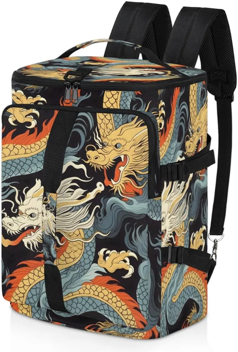 Asian Dragon Travel Backpack Carry On Flight Approved for Men Women, Lightweight Large Luggage Weekender Casual Daypack Backpacks Duffle Bags for Traveling Airplane