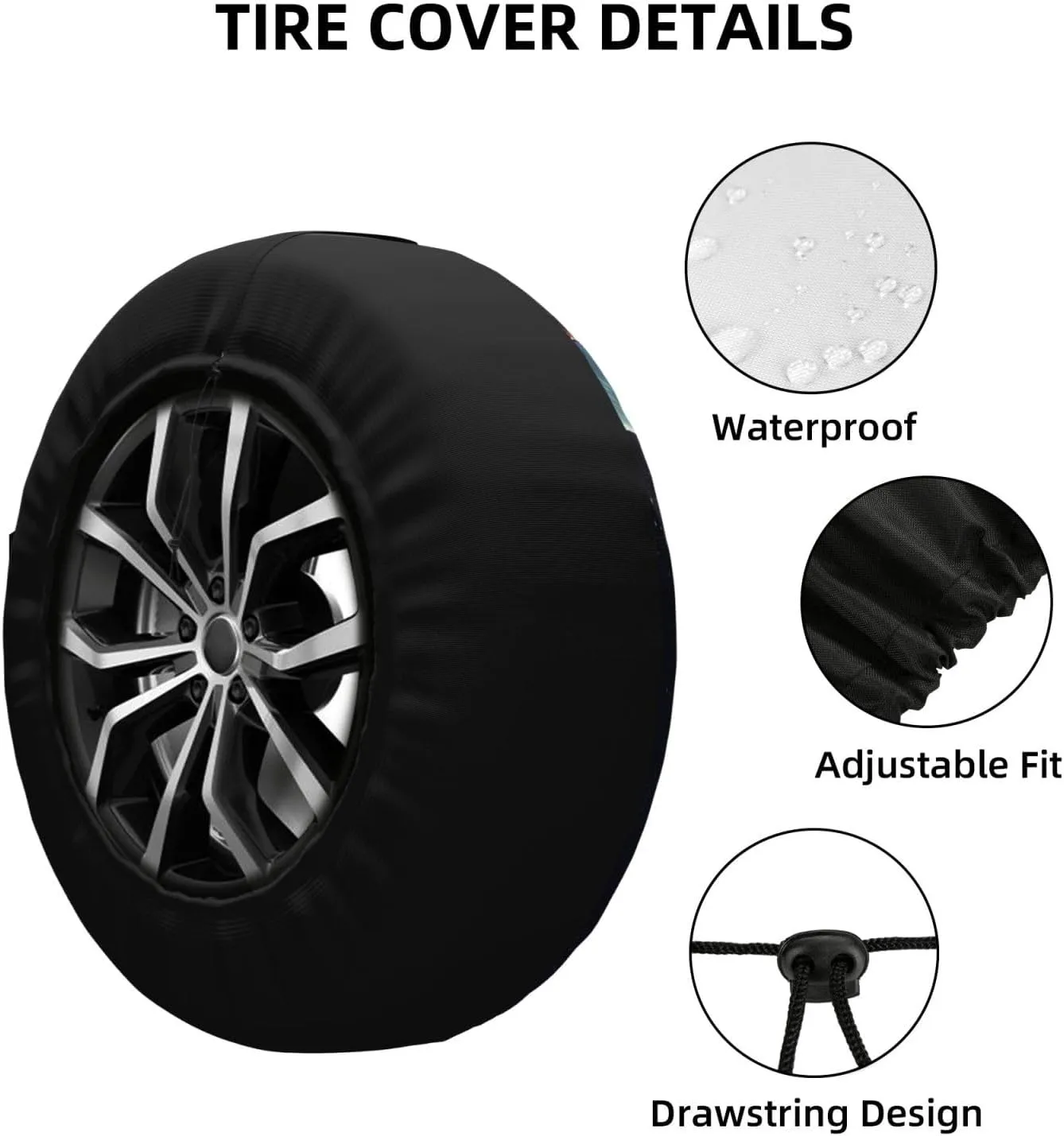 Astronaut Space Tire Cover Outdoor Waterproof Snow Sun Rain Wheel Cover Portable Wheel Bags Camper Spare Tire Cover Universal Car Tire Protectors for Trailer RV SUV