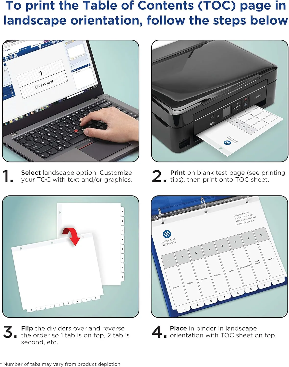 Avery A-Z Tab Dividers for 3 Ring Binders, Page Dividers, Binder Organizer, Customizable Table of Contents, Multicolor, 3 Sets (44225)