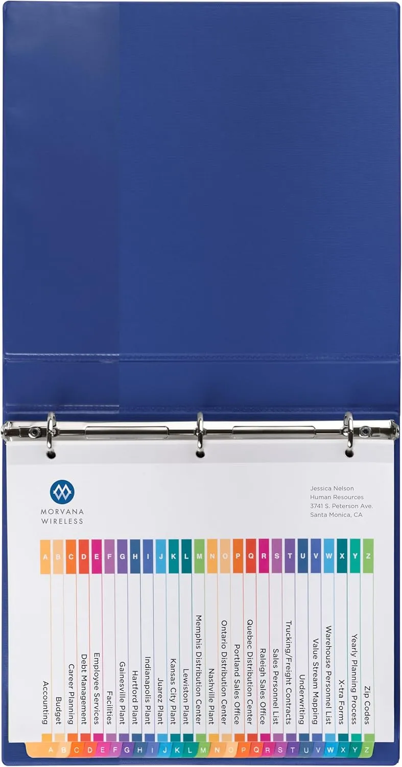 Avery A-Z Tab Dividers for 3 Ring Binders, Page Dividers, Binder Organizer, Customizable Table of Contents, Multicolor, 3 Sets (44225)