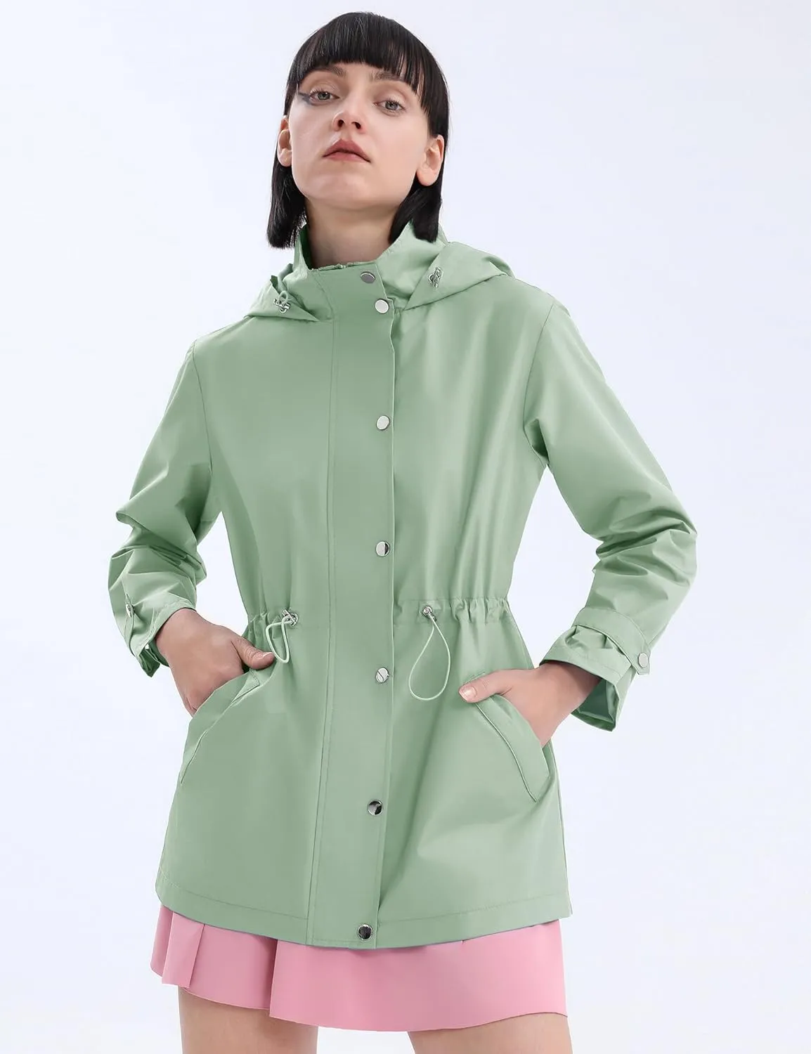 Avoogue Rain Jacket for Women Waterproof Lightweight Hooded Raincoat for Hiking Travel Outdoor