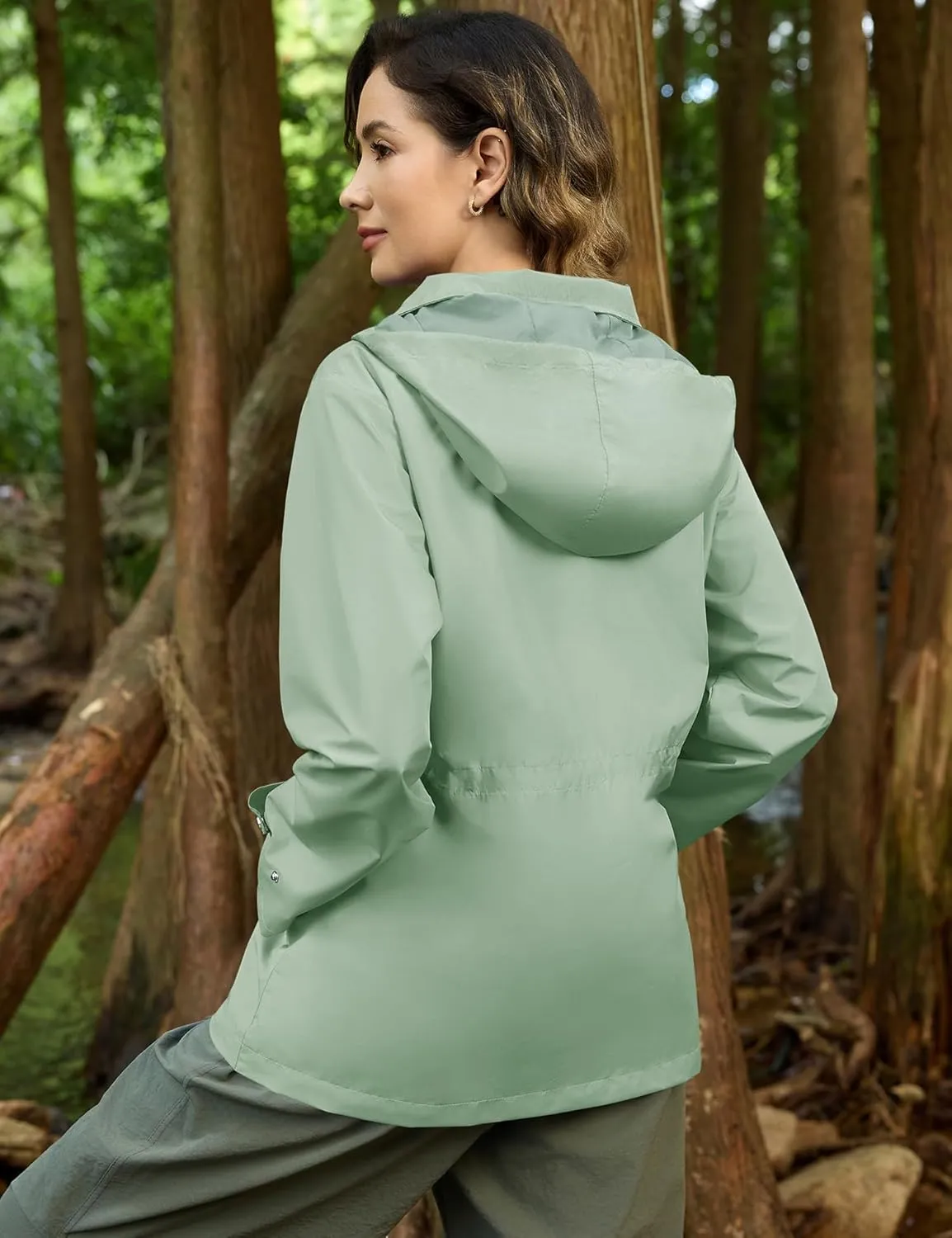Avoogue Rain Jacket for Women Waterproof Lightweight Hooded Raincoat for Hiking Travel Outdoor
