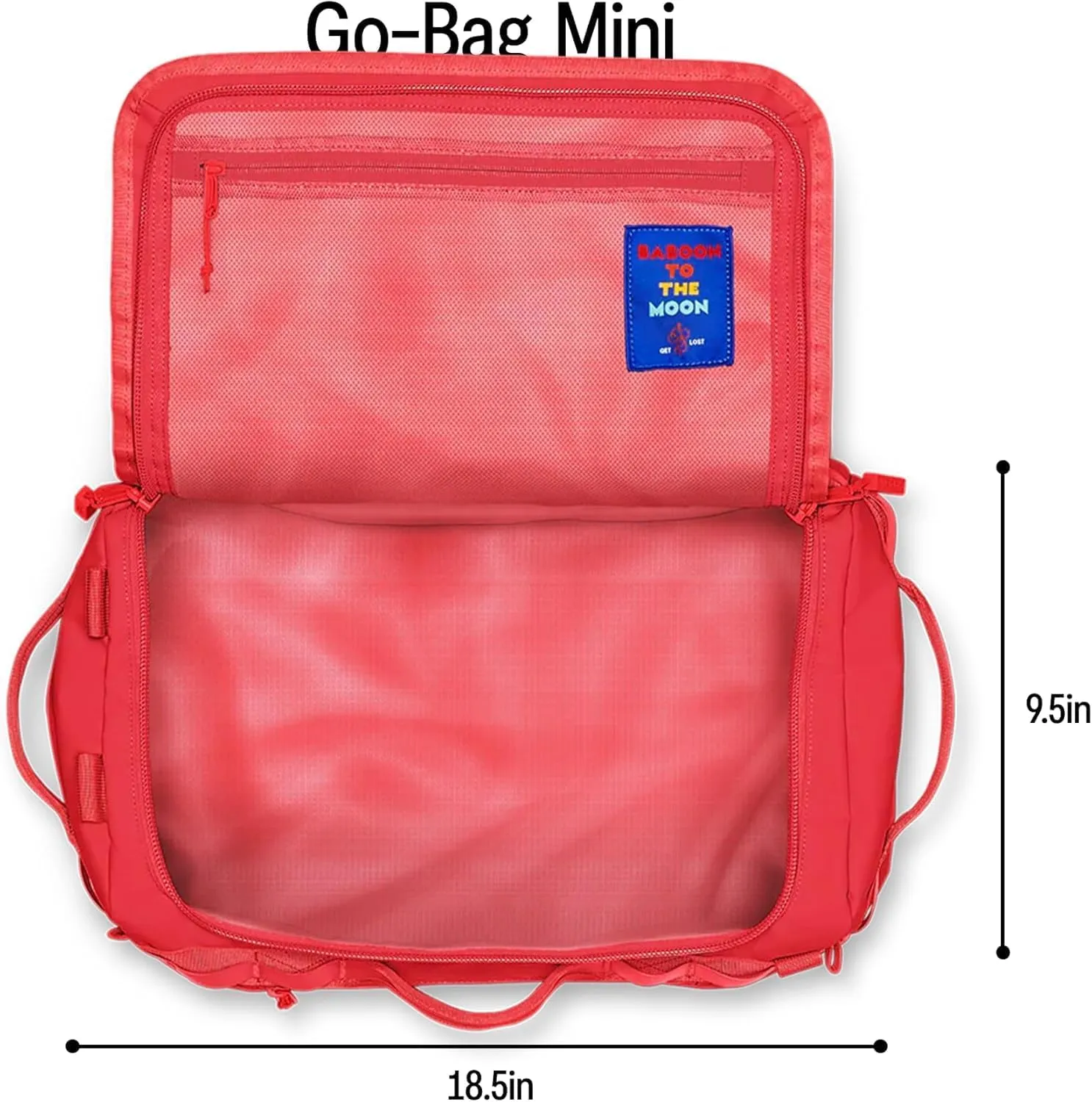 Baboon to the Moon Mini Duffle Bag – Small Gym Bag, Travel Duffel Bags for Women and Men, Duffle Bag for Travel, Backpack, Overnight Bag (Black)
