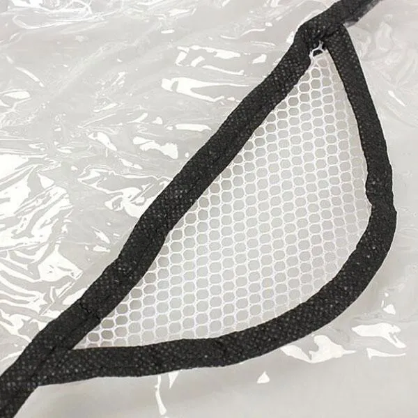Baby Rain Wind Snow Sleet Shield Cover for Single Jogger Stroller Transparent & Black
