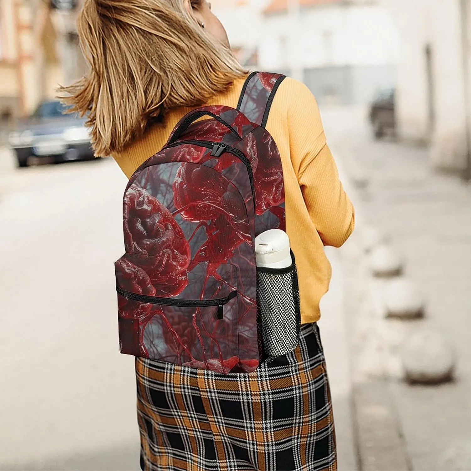 Backpack for Women Men Travel Red Brain Nerve Daypack Lightweight Laptop Bag Carry On Backpacks for Work