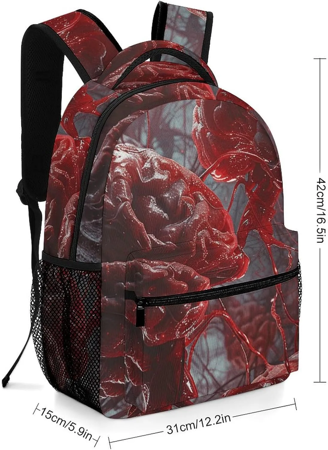 Backpack for Women Men Travel Red Brain Nerve Daypack Lightweight Laptop Bag Carry On Backpacks for Work