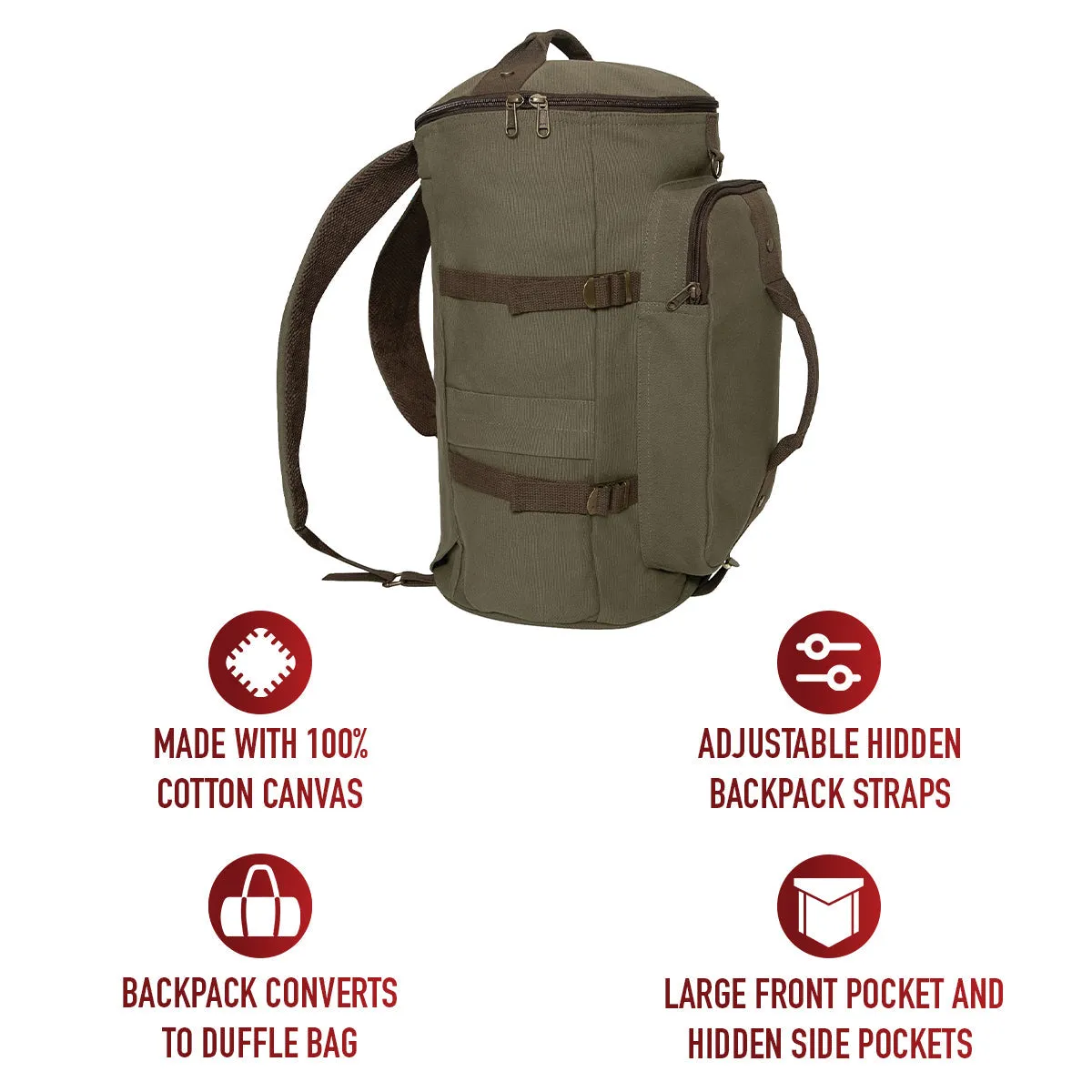Backpack - Inches Award-winning Tech-powered Duffle Canvas 19 / Convertible Rothco
