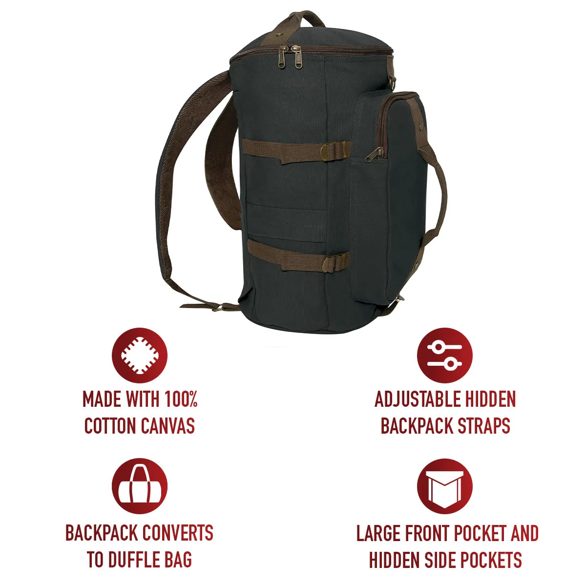 Backpack - Inches Award-winning Tech-powered Duffle Canvas 19 / Convertible Rothco