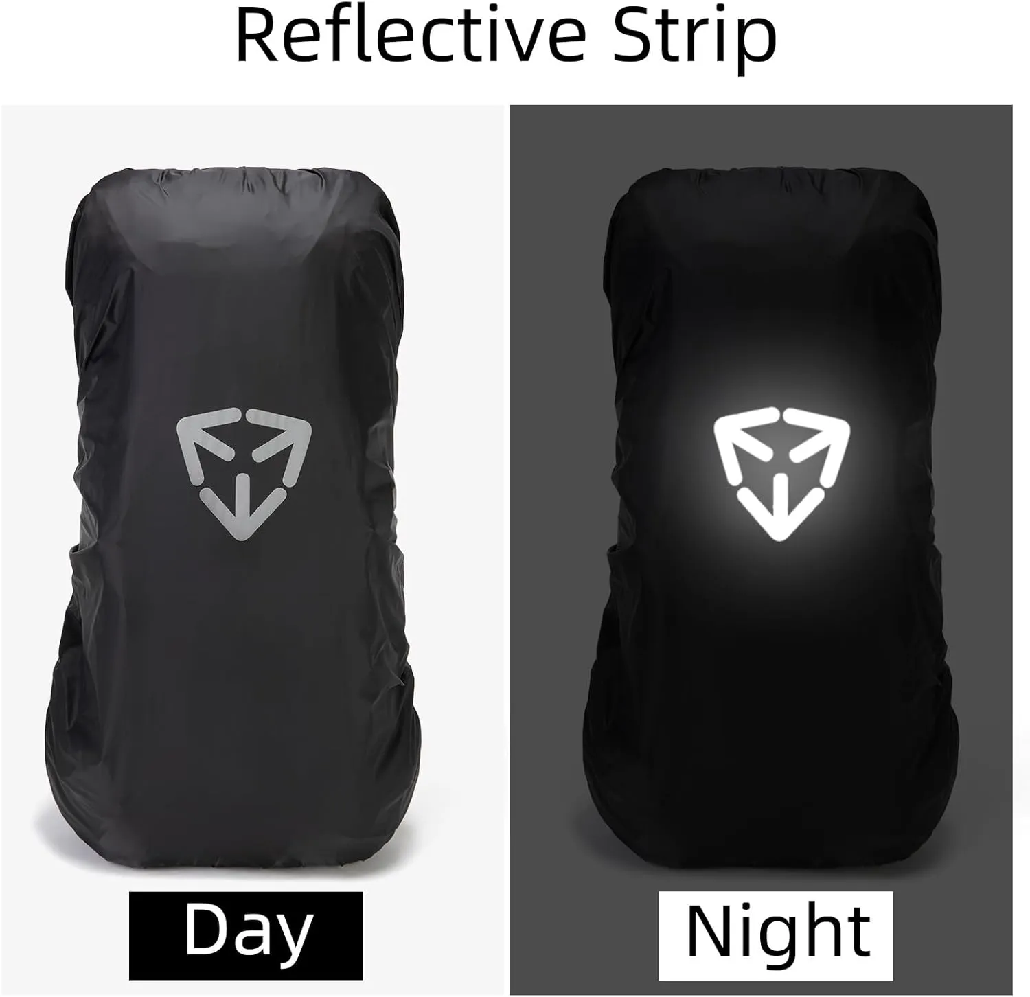 Backpack rain cover, waterproof backpack rain cover, suitable for 30L-70L backpacks, reinforced cross buckle, 2000mm waterproof level，Black (L)