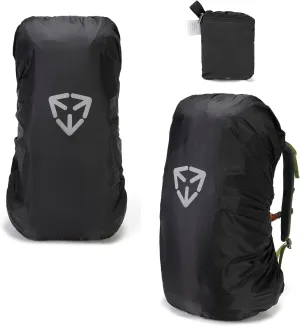 Backpack rain cover, waterproof backpack rain cover, suitable for 30L-70L backpacks, reinforced cross buckle, 2000mm waterproof level，Black (L)