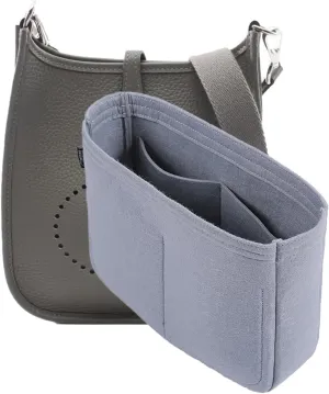 Bag Organizer Insert, Tote Purse Insert, Pocket Wallet Divider for Hermes Evelyne 16/29/33(M(10.2×3×8.2),Grey)