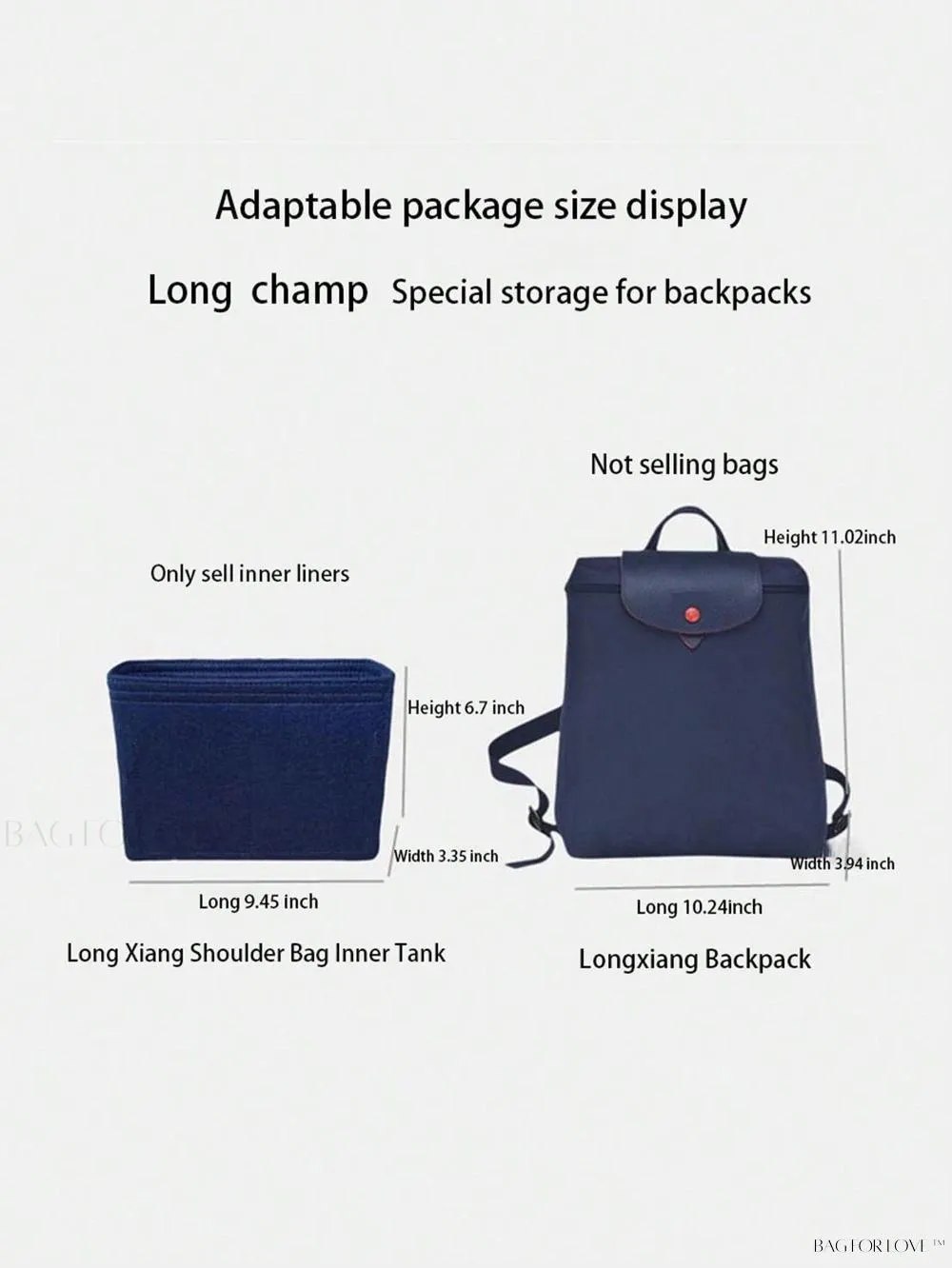 BagForLove - Customizable Divider Insert for Women's Travel Bags