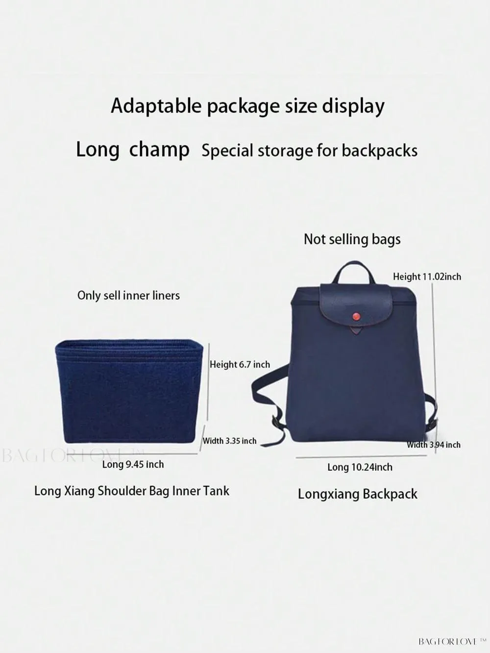 BagForLove - Customizable Divider Insert for Women's Travel Bags