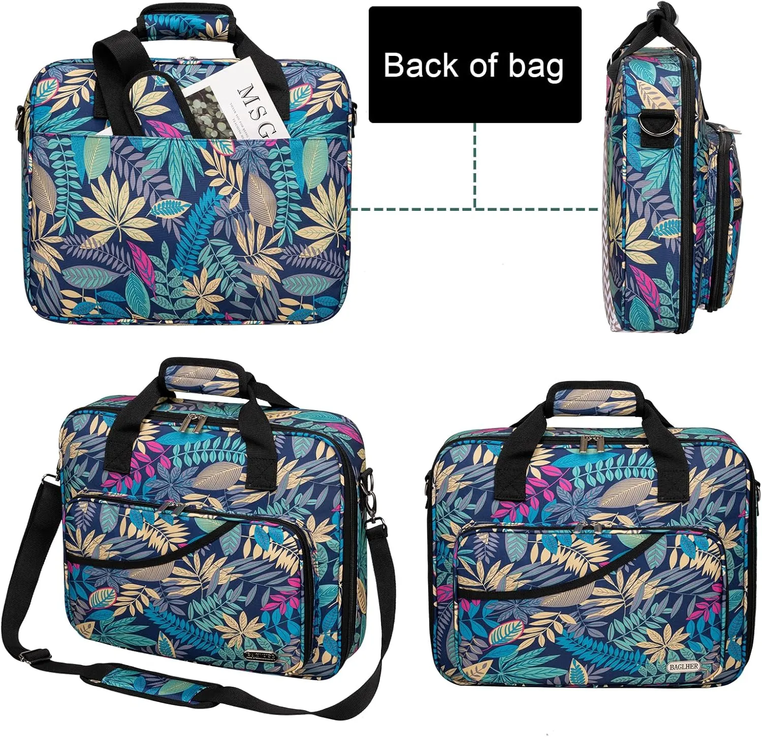 BAGLHER Cross Stitch & Embroidery Organizer Bag - Large Portable Project Storage with 3 Compartments, Travel Friendly Carrying Case for 11.2" Hoops, Threads, Supplies (Hawaii)