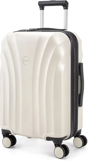 BAGSMART Carry On Luggage 22x14x9 Airline Approved with TSA Lock, Expandable Hard Shell Suitcase with Spinner Wheels, Lightweight 20 Inch Travel Rolling Carry-On Luggage, Off White