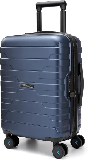 BAGSMART Carry On Luggage 22x14x9 Airline Approved with TSA Lock,20 Inch Lightweight Luggage with Spinner Wheels,100% PC Hard Shell Carry On Suitcases for Men Women,Dark Blue