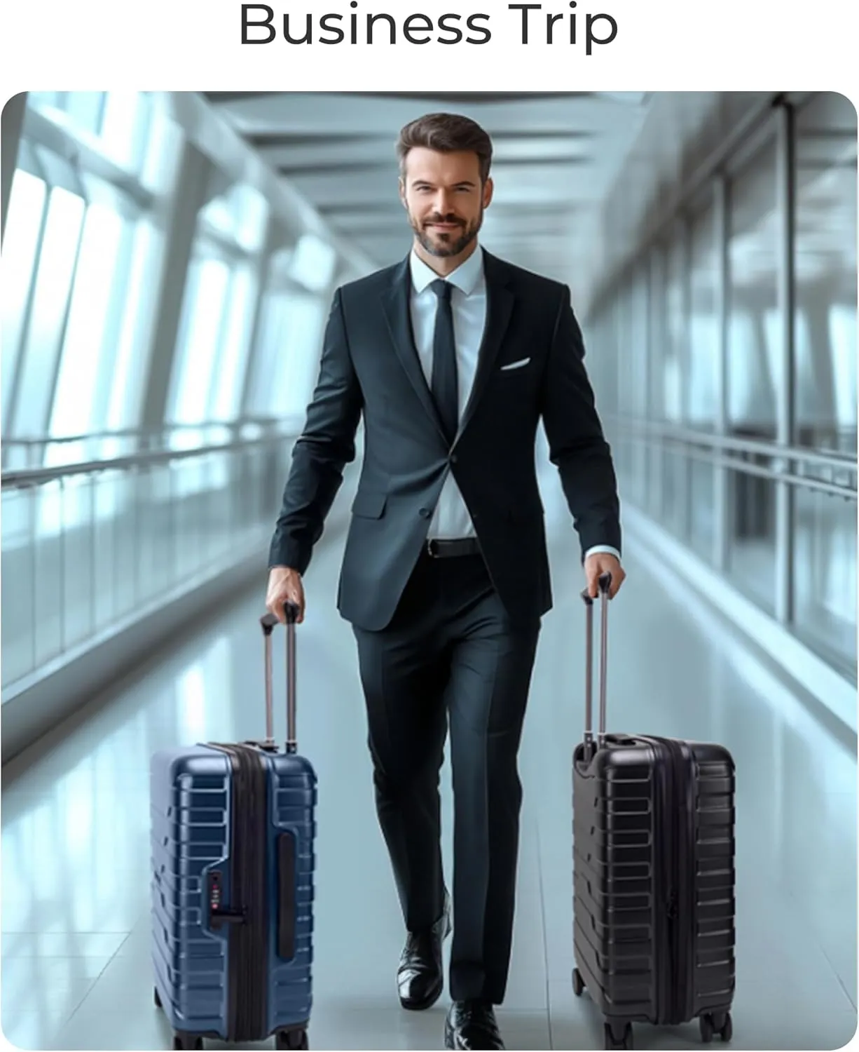 BAGSMART Carry On Luggage 22x14x9 Airline Approved with TSA Lock,20 Inch Lightweight Luggage with Spinner Wheels,100% PC Hard Shell Carry On Suitcases for Men Women,Dark Blue
