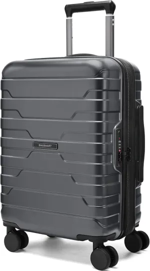 BAGSMART Carry On Luggage 22x14x9 Airline Approved with TSA Lock,20 Inch Lightweight Luggage with Spinner Wheels,100% PC Hard Shell Carry On Suitcases for Men Women,Gray