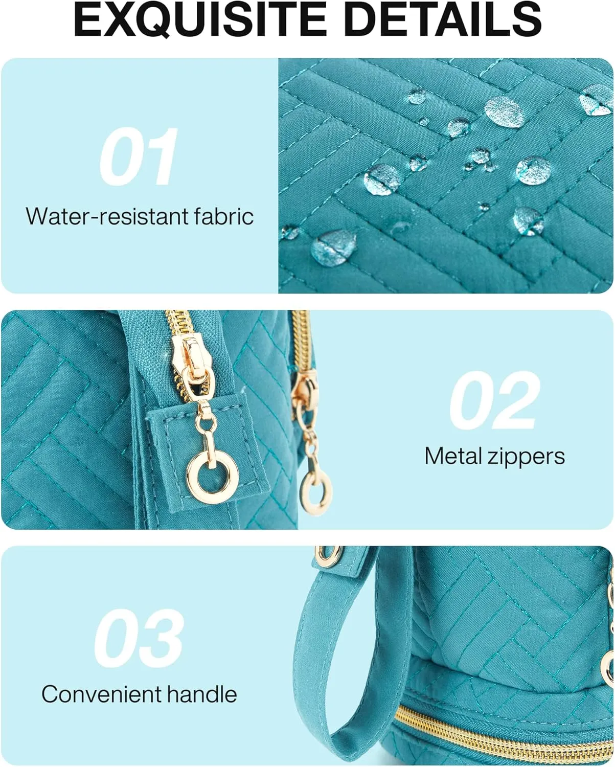 BAGSMART Travel Makeup Bag, Cosmetic Bag Make Up Organizer Case,Large Wide-open Pouch for Women Purse for Toiletries Accessories Brushes