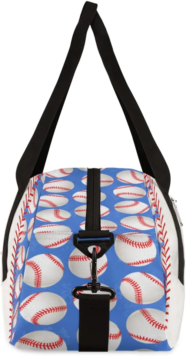 Baseball Stitches Kids Duffel Bag for Girls Boys Teens, Softball Design Dance Bag Overnight Small Duffel Bag Carry On Weekend Sports Gym Travel Bag for School Practice Gymnastics Ballet
