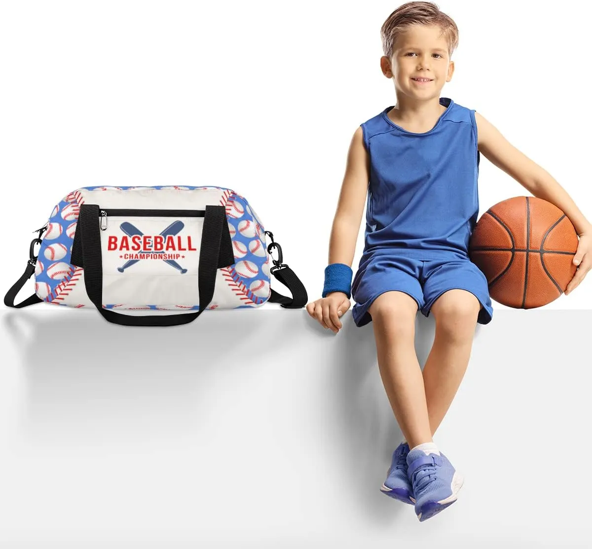 Baseball Stitches Kids Duffel Bag for Girls Boys Teens, Softball Design Dance Bag Overnight Small Duffel Bag Carry On Weekend Sports Gym Travel Bag for School Practice Gymnastics Ballet