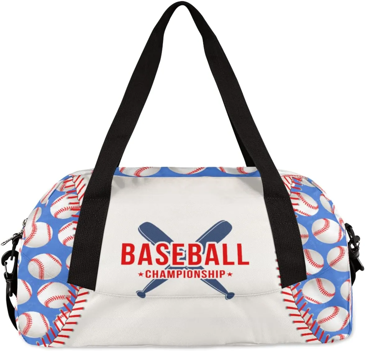 Baseball Stitches Kids Duffel Bag for Girls Boys Teens, Softball Design Dance Bag Overnight Small Duffel Bag Carry On Weekend Sports Gym Travel Bag for School Practice Gymnastics Ballet