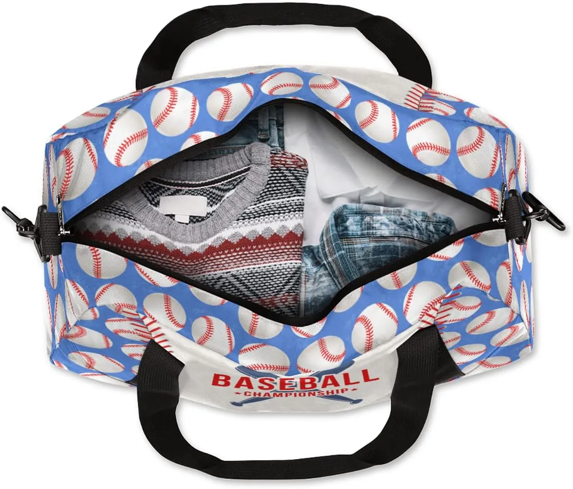 Baseball Stitches Kids Duffel Bag for Girls Boys Teens, Softball Design Dance Bag Overnight Small Duffel Bag Carry On Weekend Sports Gym Travel Bag for School Practice Gymnastics Ballet