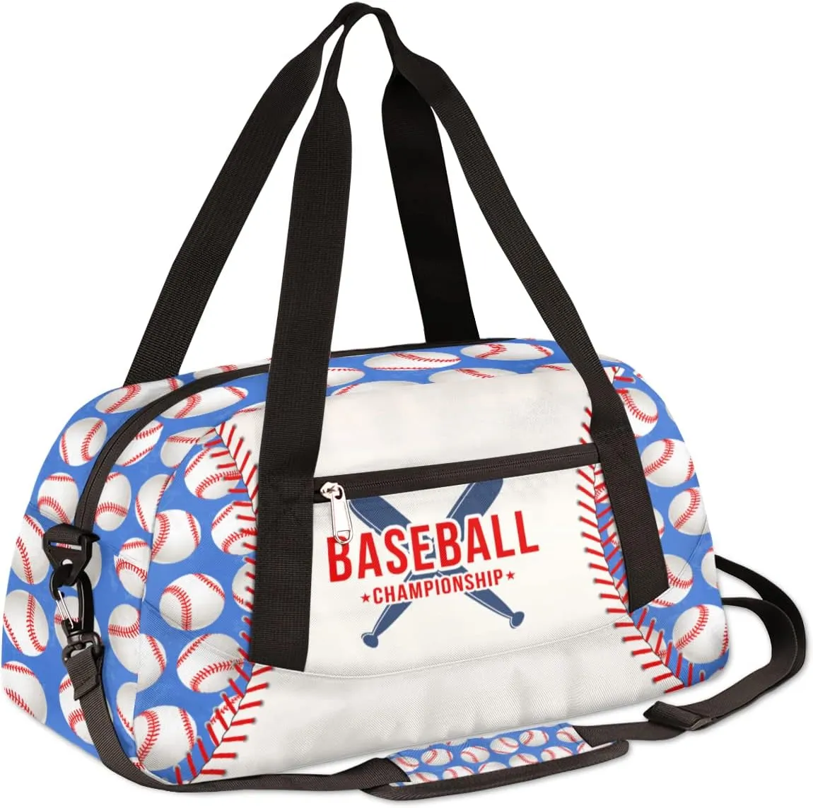 Baseball Stitches Kids Duffel Bag for Girls Boys Teens, Softball Design Dance Bag Overnight Small Duffel Bag Carry On Weekend Sports Gym Travel Bag for School Practice Gymnastics Ballet