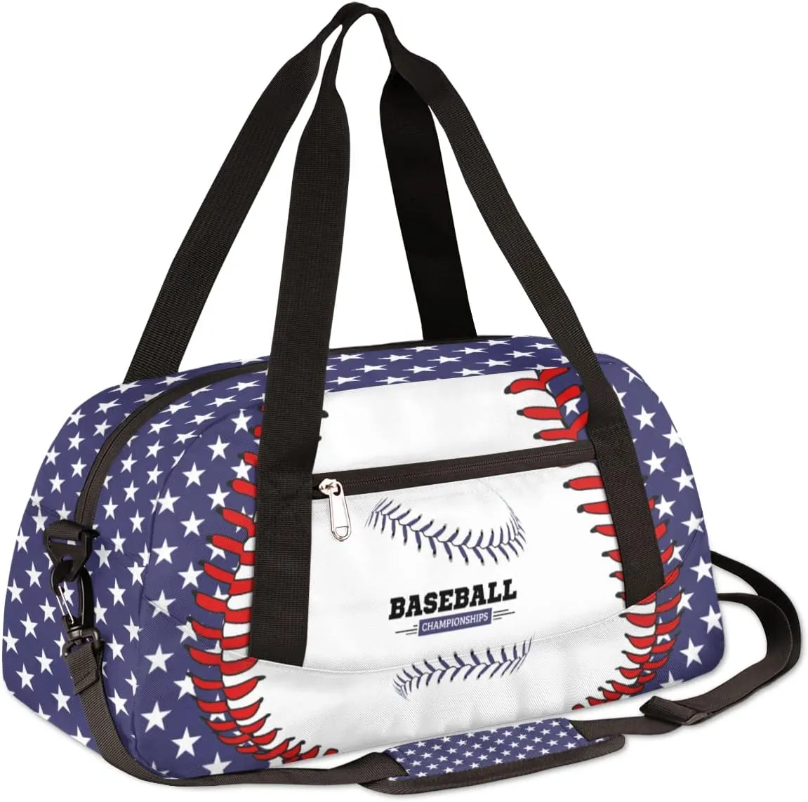 Baseball Stitches Kids Duffel Bag for Girls Boys Teens, Stars Dance Bag Overnight Small Duffel Bag Carry On Weekend Sports Gym Travel Bag for School Practice Gymnastics Ballet