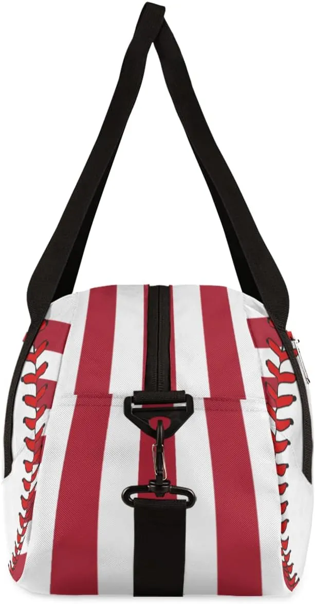 Baseball Stitches Kids Duffel Bag for Girls Boys Teens, Streaks Dance Bag Overnight Small Duffel Bag Carry On Weekend Sports Gym Travel Bag for School Practice Gymnastics Ballet