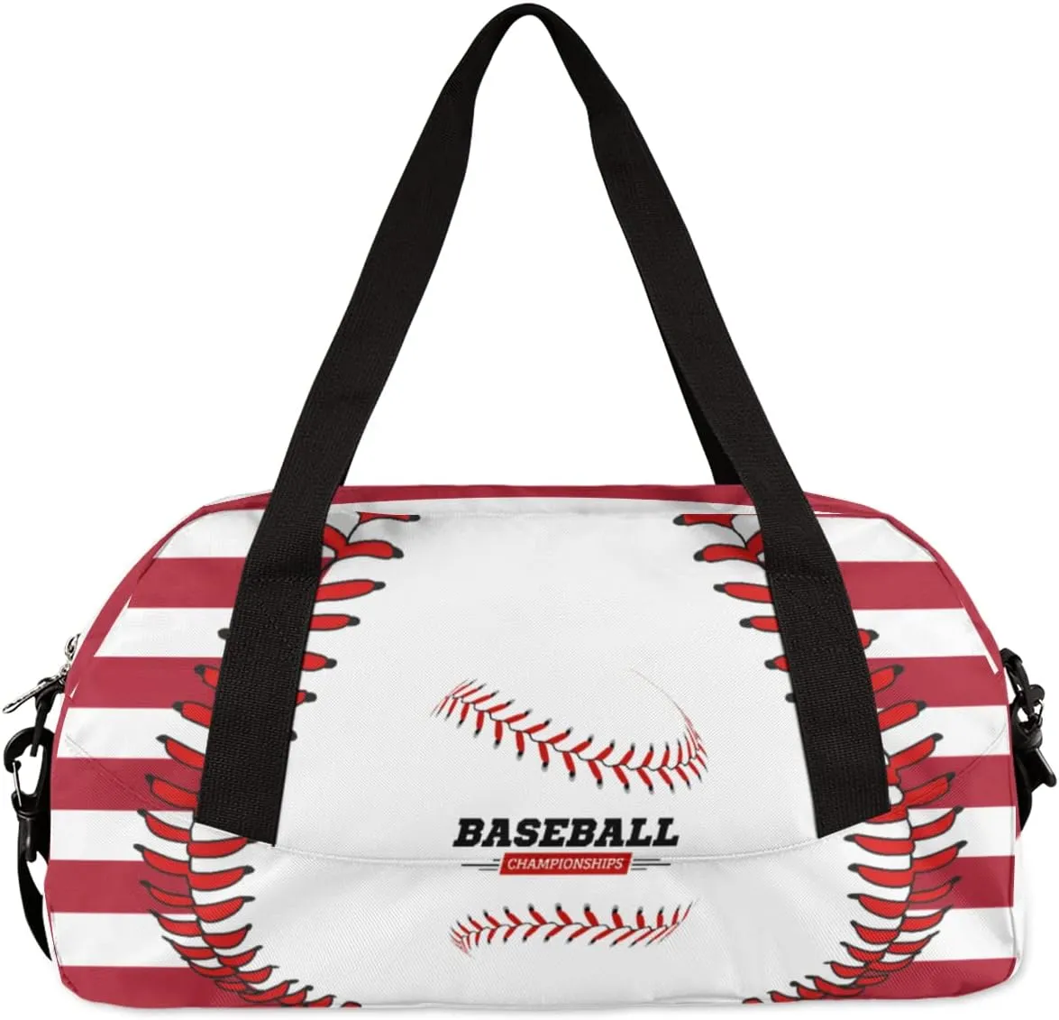 Baseball Stitches Kids Duffel Bag for Girls Boys Teens, Streaks Dance Bag Overnight Small Duffel Bag Carry On Weekend Sports Gym Travel Bag for School Practice Gymnastics Ballet