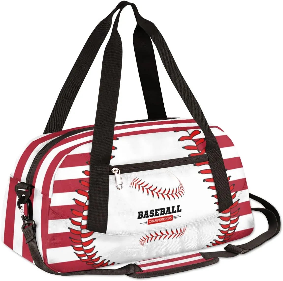 Baseball Stitches Kids Duffel Bag for Girls Boys Teens, Streaks Dance Bag Overnight Small Duffel Bag Carry On Weekend Sports Gym Travel Bag for School Practice Gymnastics Ballet