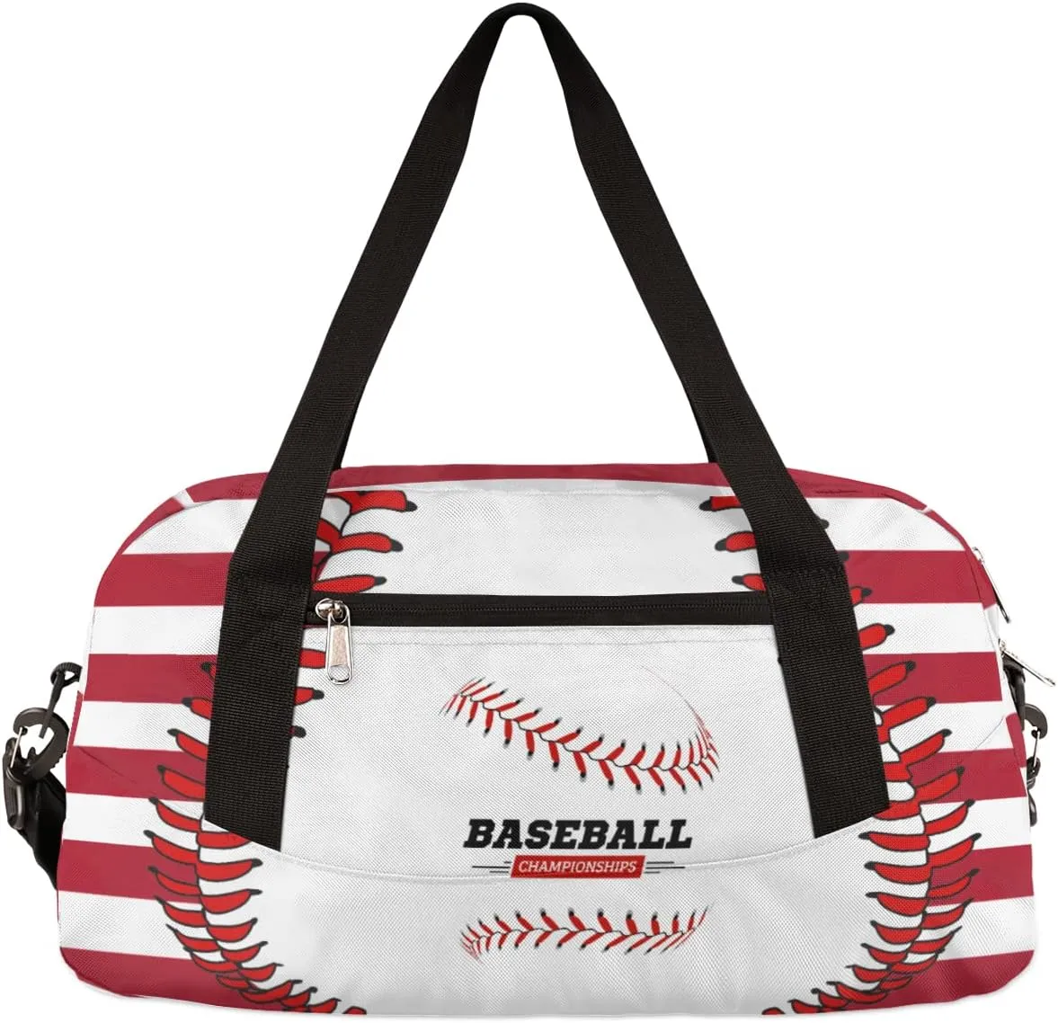 Baseball Stitches Kids Duffel Bag for Girls Boys Teens, Streaks Dance Bag Overnight Small Duffel Bag Carry On Weekend Sports Gym Travel Bag for School Practice Gymnastics Ballet